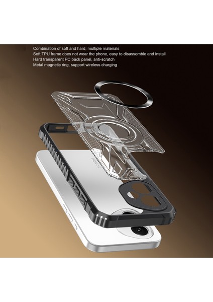 Case For Honor X6B Için Manyetik Halkalı Şeffaf Akrilik Darbeye Dayanıklı Koruyucu Kılıf-Mor (Yurt Dışından) fiyatları