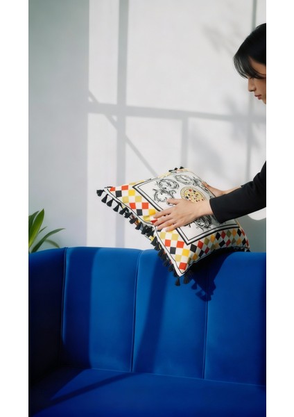 Barocco Harlequin Venezia Desenli Dekoratif Kırlent Kılıfı 42X42 cm – Çift Taraflı Gizli Fermuarlı modelleri