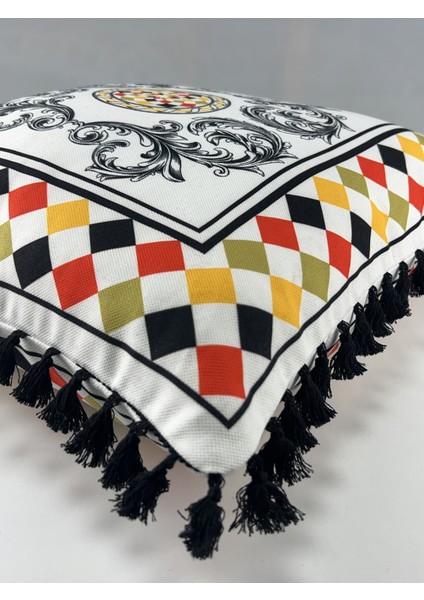 Barocco Harlequin Venezia Desenli Dekoratif Kırlent Kılıfı 42X42 cm – Çift Taraflı Gizli Fermuarlı fırsatları