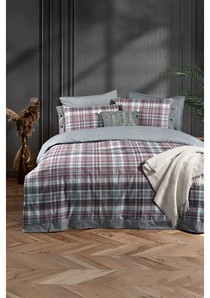 Gordon Gri Çift Kişilik %100 Pamuk Nevresim Takımı