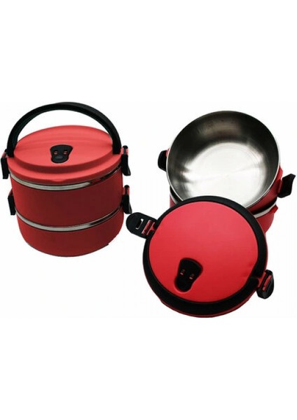 Sefer Tası Yemek Termosu Saklama Kabı Termosu 2li - Koyu Pembe (4887)