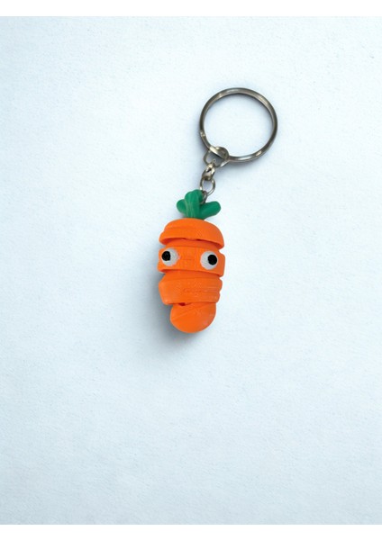 Havuç Figürlü 3D Baskı Anahtarlık – Sevimli Tasarım Aksesuar