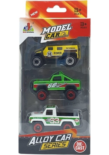 3'lü Araba Off-Road Seti - Die Cast - DS045 indirimleri