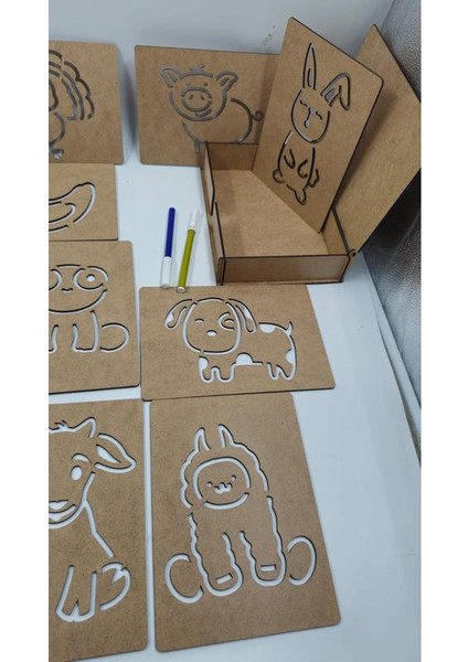 Ahşap Montessori Çizim Seti Çiftlik Hayvanları Kutulu 14 Adet fiyatları