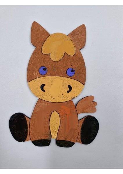 20 Adet Sevimli Eşek Ahşap Boyama Okul Diy Etkinlik Aktivite Sanat 15 cm x 10 cm