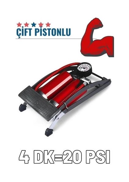 Bx Ayaktan Çift Pistonlu Lastik Şişirme Pompası
