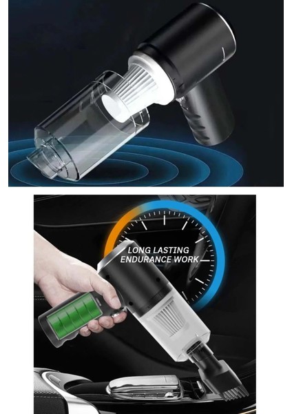 Mini Vakumlu Type C Şarjlı Araç Süpürgesi El Süpürgesi Şarjlı Çok Fonksiyonlu 5500 Pa modelleri