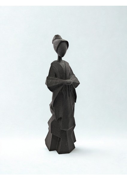 Minimalist Japon Kadın Figürü – 3D Baskı Modern Heykel