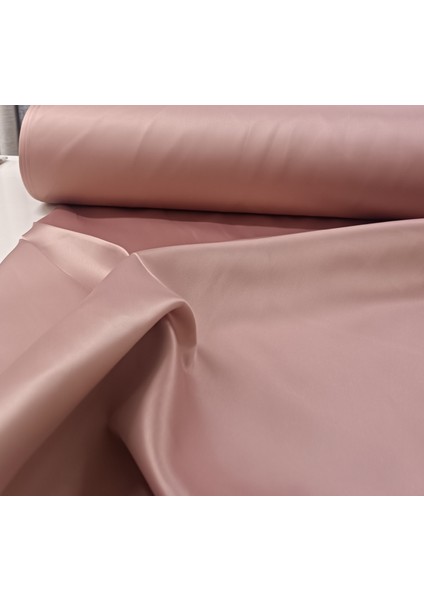 Düz Parlak Saten Fon Perde - Pudra - Pilesiz Düz Dikim - STN1045