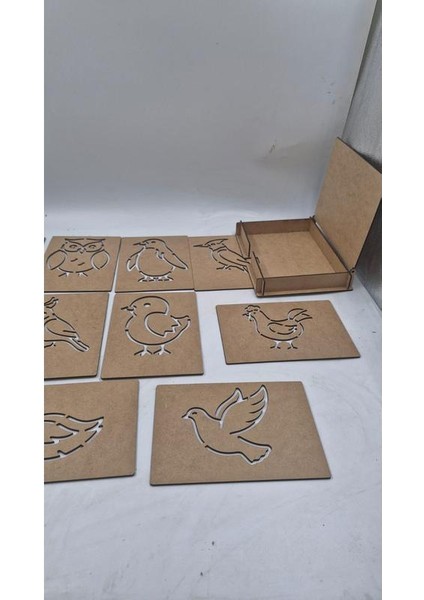 Ahşap Montessori Kuşlar Çizim Seti Kutulu 10 Adet fiyatları