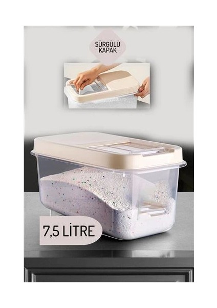 Bx Reagan Tablet ve Deterjan Saklama Kutusu 7.5 Lt Krem
