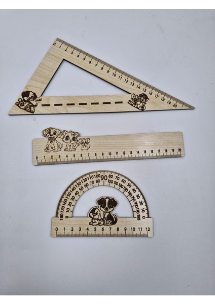 Ahşap Cetvel 3 Lü Set Takım fiyatları