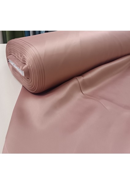 Düz Parlak Saten Fon Perde - Pudra - Pilesiz Düz Dikim - STN1045