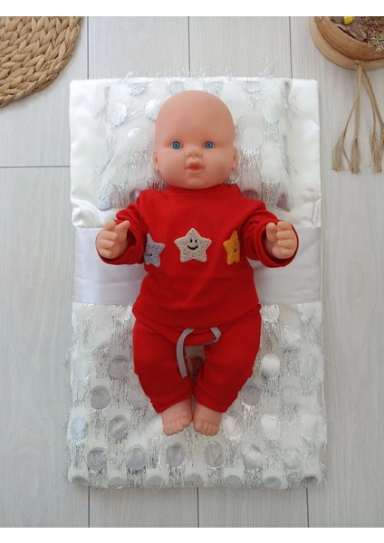 Yenidoğan Izmir Incisi Tül Işlemeli Pamuklu Fiyonklu Kundaklı Lüks 3lü Alt Açma Seti Gümüş fırsatları