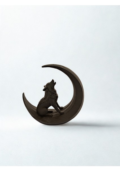 3D Kurt ve Hilal Figürü – Mistisizm ve Gücün Simgesi Dekor