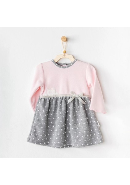 Meow Bebek Elbise Takım Pink Grey