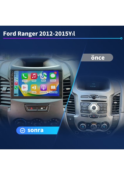 Ford 2012-2015 Rangen Android Sürüm 13 Kablosuz Carplay Navigasyon Multimedya 9 Inç Ekran 2gb Ram 32GB Rom Hafıza fiyatları