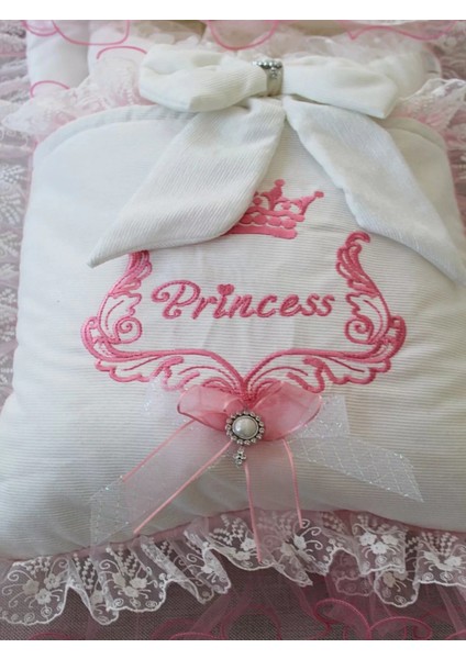 Yenidoğan Nil Taç Nakışlı Kundaklı Trilüks 3lü Alt Açma Seti Fuşya modelleri