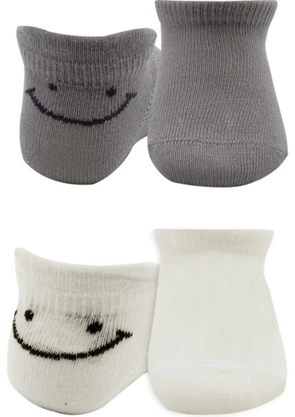 2'li Sneakers Smile Penye Çorap BS20106 Gri Ekru fiyatları