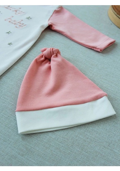 0-3 3-6 Ay Lucky Turk Nakışlı Es Çizgi Boy Şapkalı Kız Bebek Tulumu Pudra fırsatları