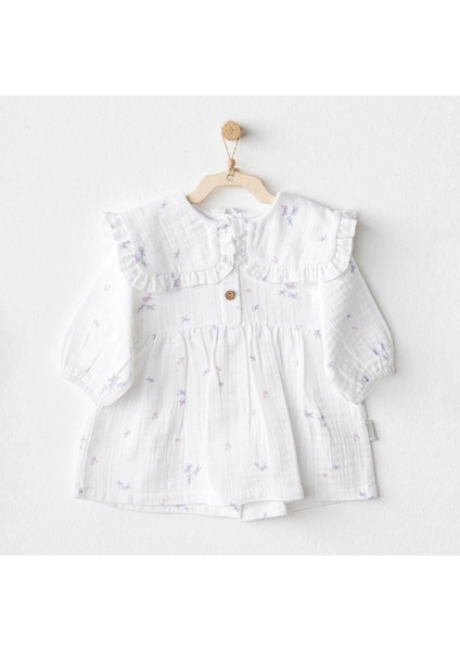 Magical Butterfly Müslin Bebek Elbise White