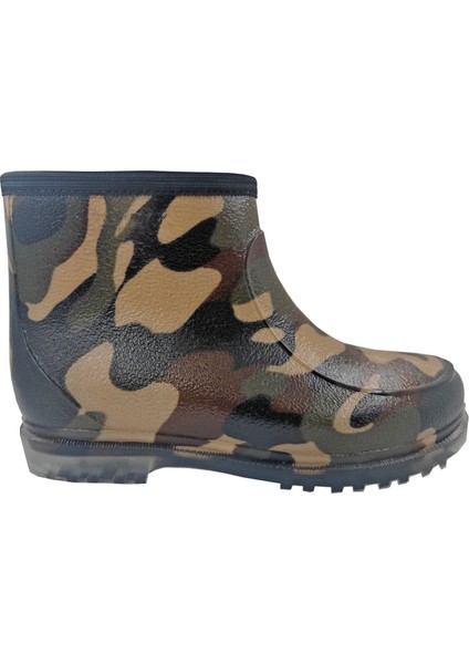 Kamuflaj Desenli Fermuarlı Su Geçirmez Kısa Yağmur ve Bahçe Botu – Yünlü Astar, Kaymaz Taban modelleri