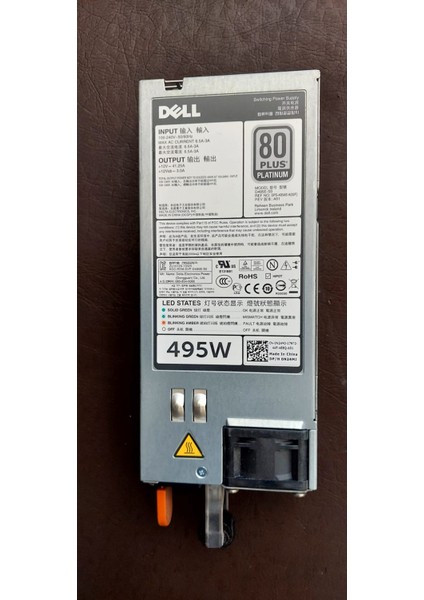 R520 R620 R720 T620 T720 495W Power Supply F495E-S0 D495E-S0 03GHW3 0N24MJ-3 Refrubıshed