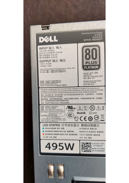 R520 R620 R720 T620 T720 495W Power Supply F495E-S0 D495E-S0 03GHW3 0N24MJ-3 Refrubıshed fiyatları