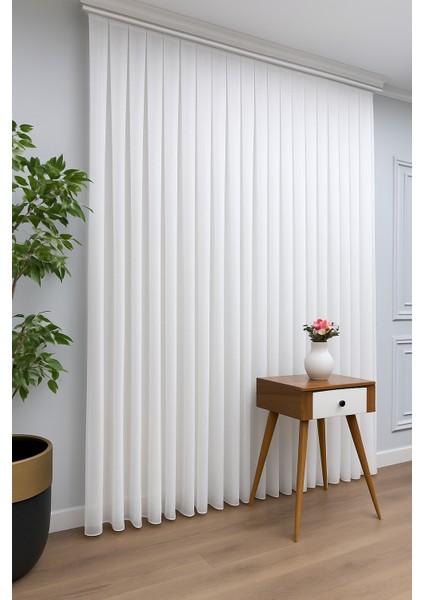 Bambu Şantuklu Kırışmaz Ütü Istemez Tül Perde 1 / 3 Sık Pileli Tül,blackout, Fon, Bambu, fiyatları