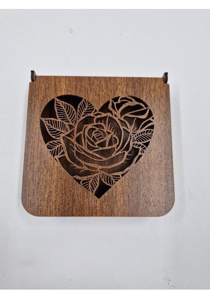 Ahşap Dekoratif Kutu 12 cm x 12 cm x 3 cm No5