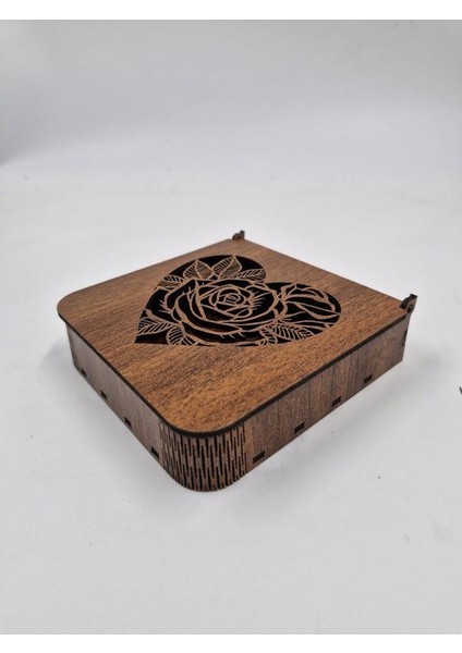 Ahşap Dekoratif Kutu 12 cm x 12 cm x 3 cm No5 indirimleri
