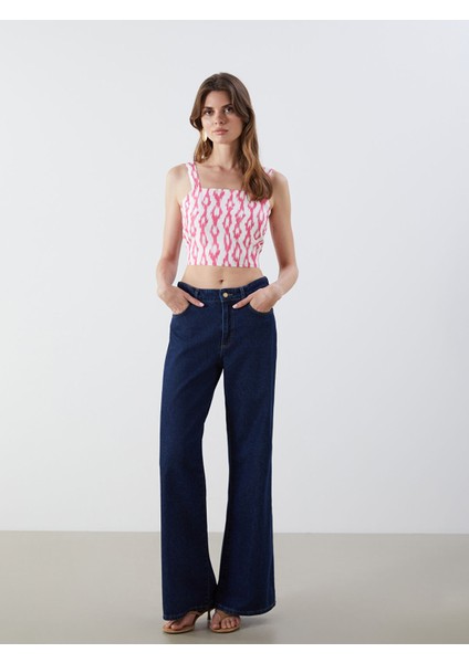 Yeni Sezon Kare Yaka Desenli Askılı Crop fiyatları