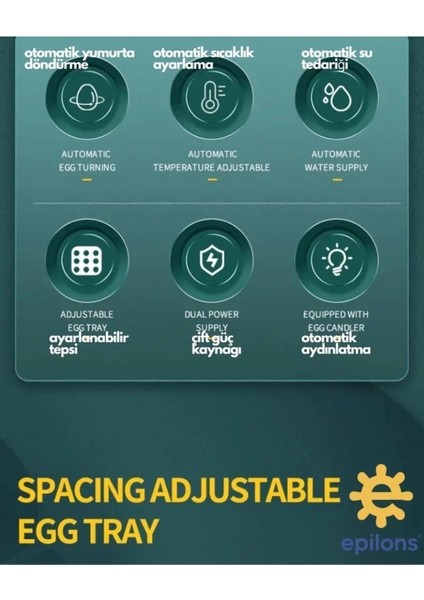 Kuluçka Makinesi Extra Hediyeli 130 Lu Tam Otomatik Yedek Motorlu