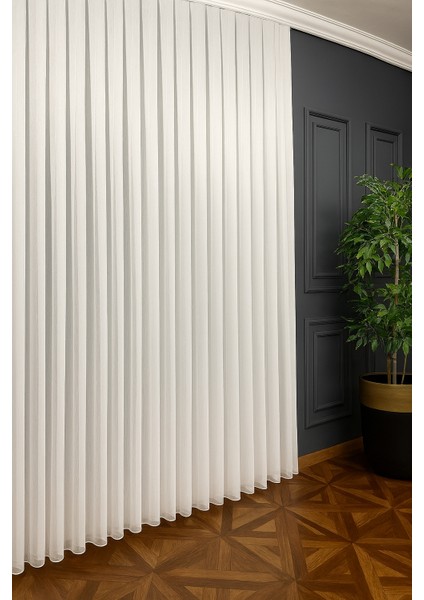 Bambu Şantuklu Kırışmaz Ütü Istemez Tül Perde 1 / 3 Sık Pileli Tül,blackout, Fon, Bambu, fırsatları