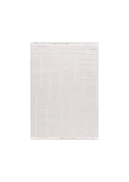 Bovino Modern Beyaz Dtex Soft Kaydırmaz Tabanlı Makine Halısı