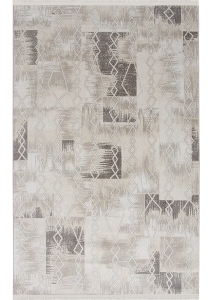 Tuffe Modern Krem Akrilik Makine Halısı