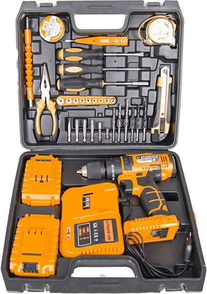 Alman Technology 58 V 5 Ah Darbeli Çift Akülü Şarjlı Vidalama Matkap 32 Parça Hobi Set modelleri