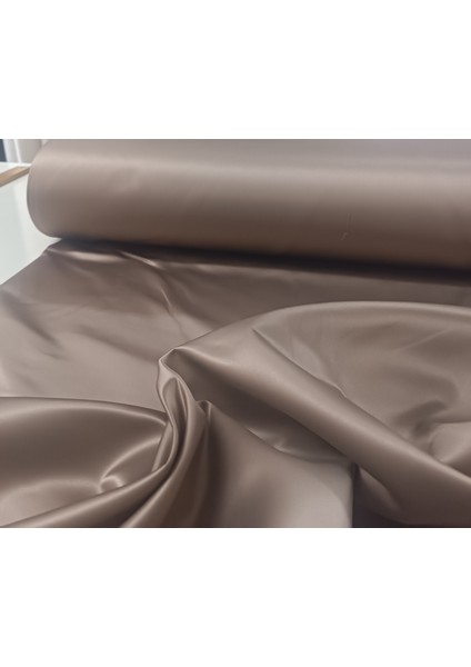 Düz Parlak Saten Fon Perde - Sütlü Kahve - Pilesiz Düz Dikim - STN5145 modelleri