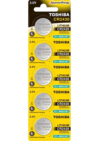 Toshiba Cr 2430 Lithium 5'li Pil