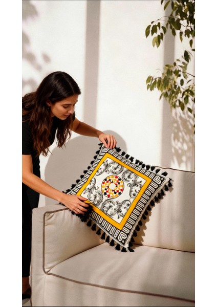 Barocco Harlequin Verona Desenli Dekoratif Kırlent Kılıfı 42X42 cm – Çift Taraflı Gizli Fermuarlı fiyatları
