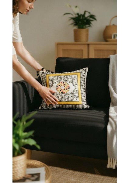 Barocco Harlequin Verona Desenli Dekoratif Kırlent Kılıfı 42X42 cm – Çift Taraflı Gizli Fermuarlı fırsatları