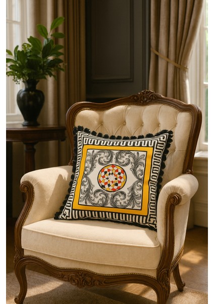 Barocco Harlequin Verona Desenli Dekoratif Kırlent Kılıfı 42X42 cm – Çift Taraflı Gizli Fermuarlı indirimleri