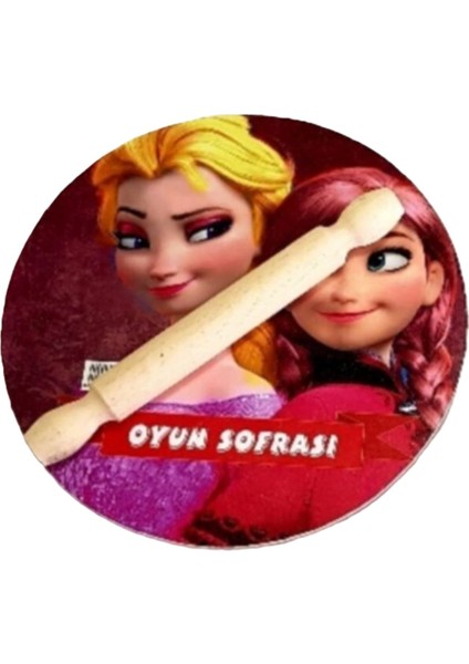 Ahşap Oyun Hamur Sofrası Elsa ve Anna 25CM