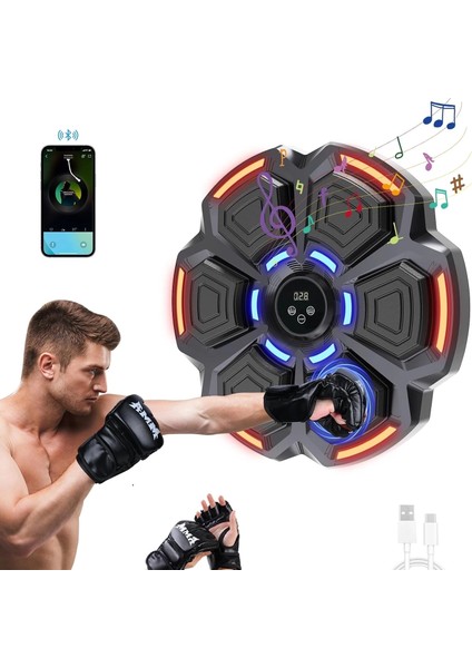 Bluetooth Hoparlör Özellikli Duvar Boks Makinesı 9 Mod Seviye Ayarlı Müzikli Boks Makinesı