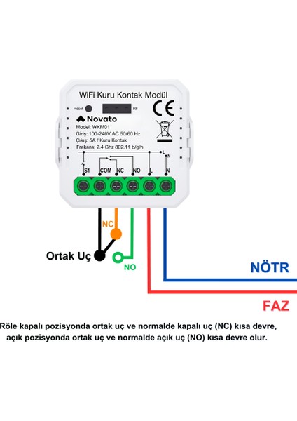 WiFi Kuru Kontak Akıllı Röle (No-Nc ) Tuya Smart Life Uyumlu - Kombi, Otopark, Yana Kayar Kapı WiFi Kontrol Anahtarı fiyatları