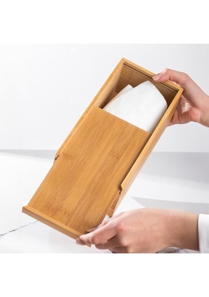 0006 Bambu Peçetelik Ahşap Dekoratif Peçetelik Masaüstü Peçetelik Peçete Düzenleyici Peçete Kutusu fiyatları