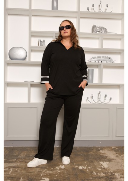 Rahat Kesim Büyük Beden Basic Pantolon Siyah