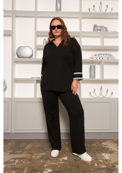 Rahat Kesim Büyük Beden Basic Pantolon Siyah
