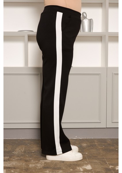 Şerit Detaylı Büyük Beden Eşofman Takımı Siyah fırsatları