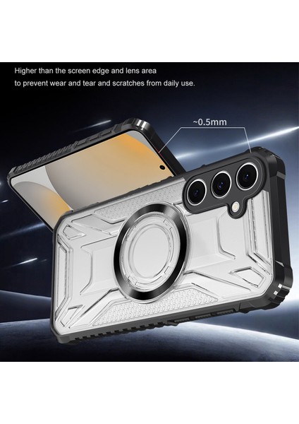Case For Samsung Galaxy S24 Fe Için Manyetik Halkalı Şeffaf Akrilik Darbeye Dayanıklı Koruyucu Kılıf-Siyah (Yurt Dışından) modelleri